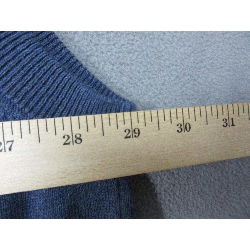 F/X Fusion Sweater Vest Mens 4XL Blue 1/4 Zip Mock Neck Knit Preppy Stretch
